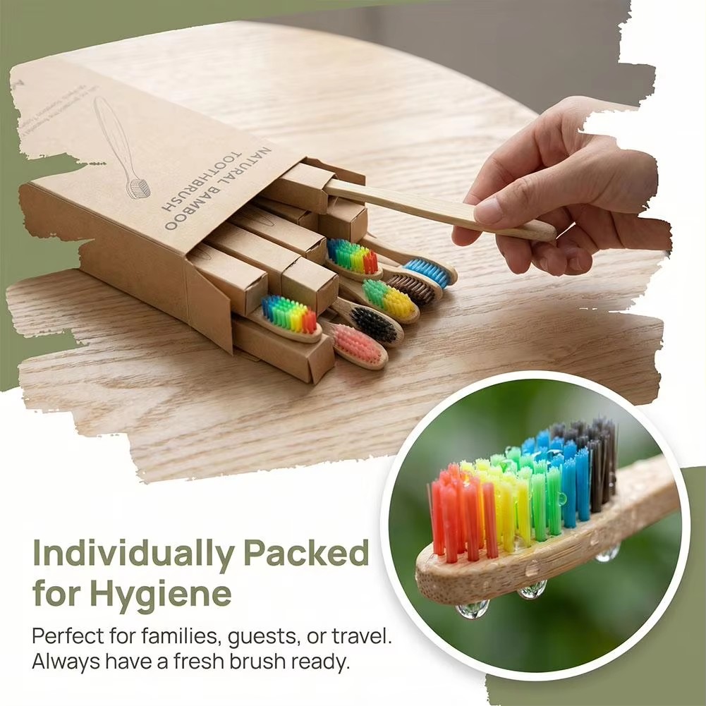 Bamboo Toothbrush - Набор из 10 разноцветных зубных щеток