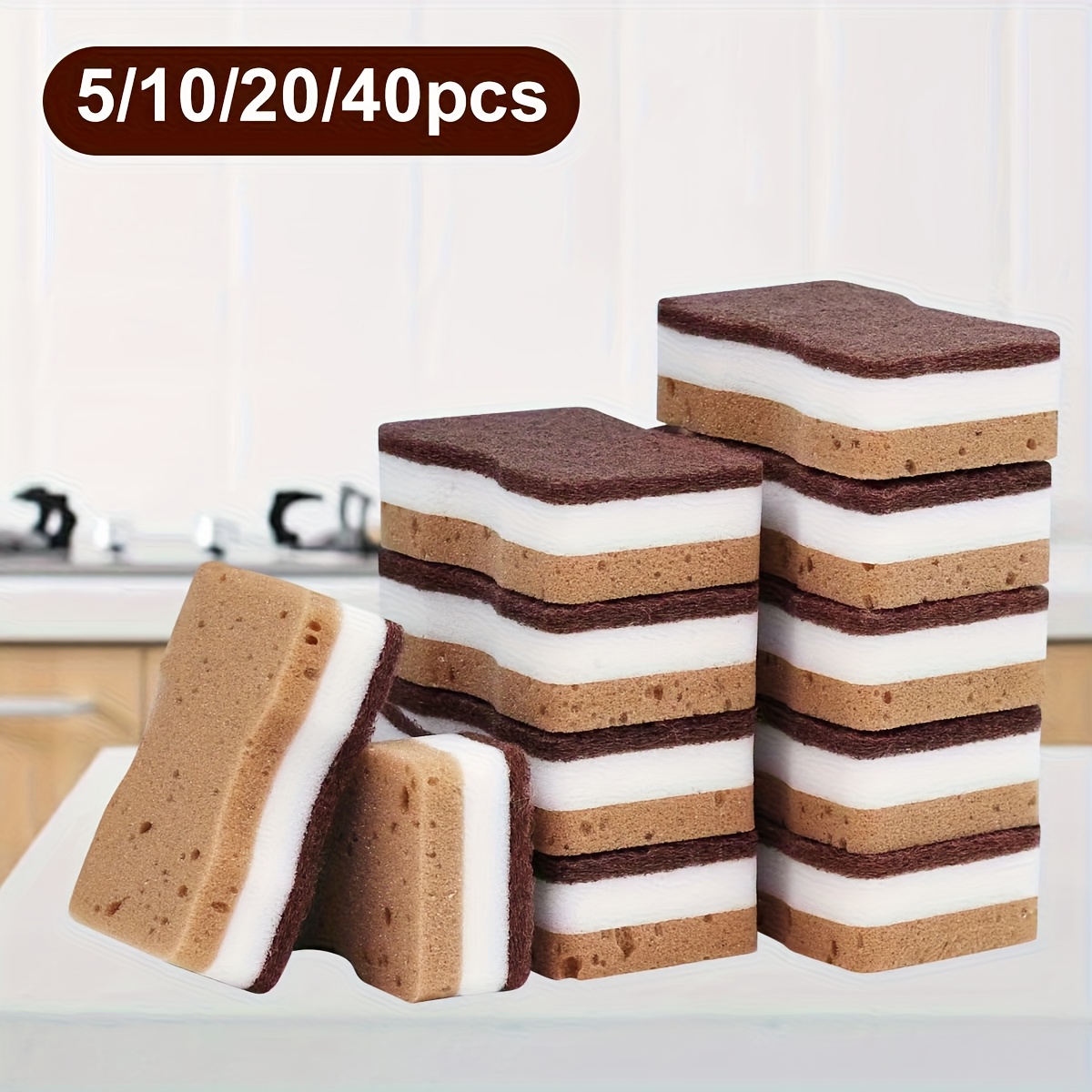 Eco Sponge - 5/10/20/40 шт. трехслойные губки для мытья