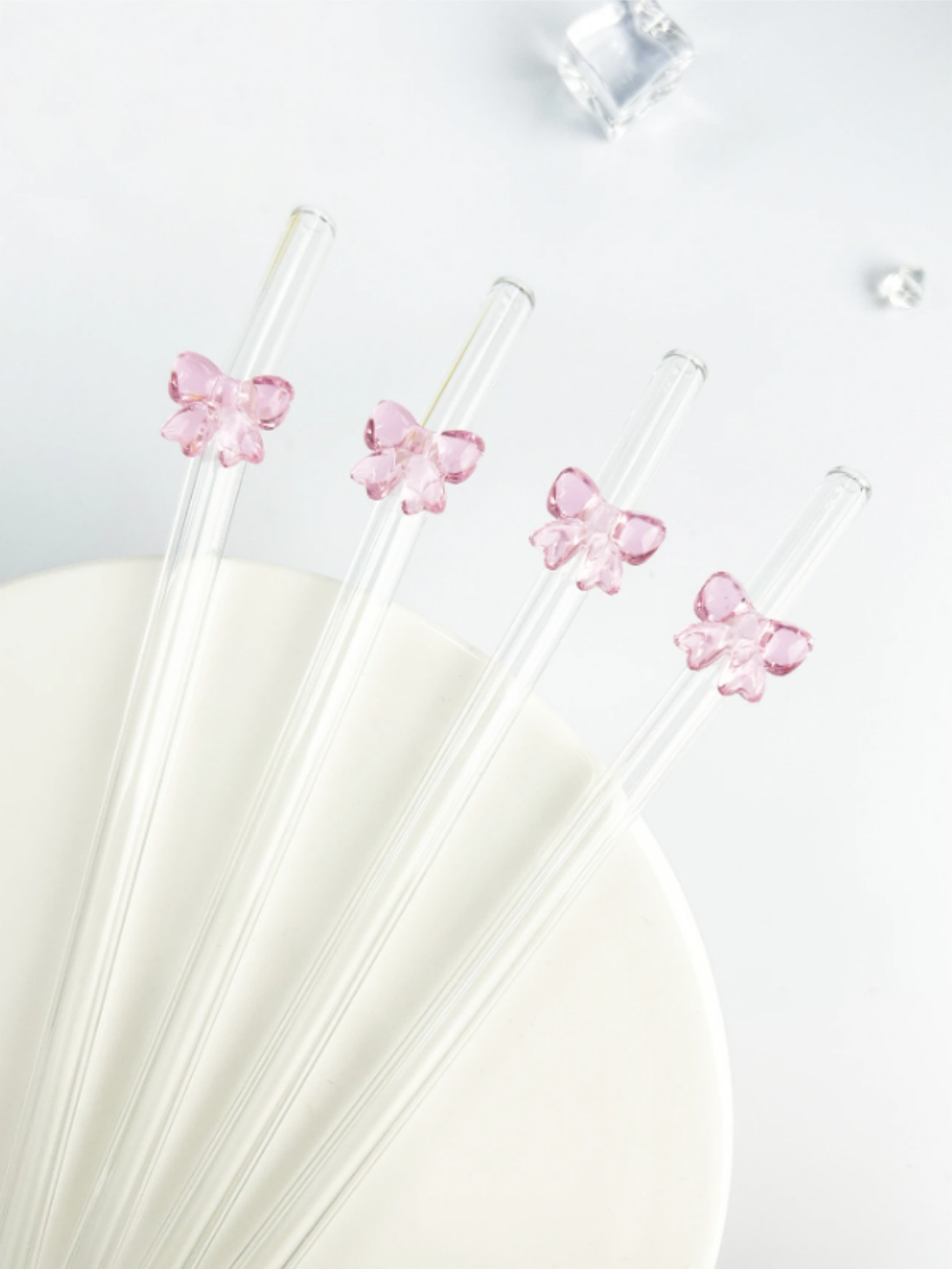 Reusable Straw - 1/6 шт., стеклянная соломинка с милым