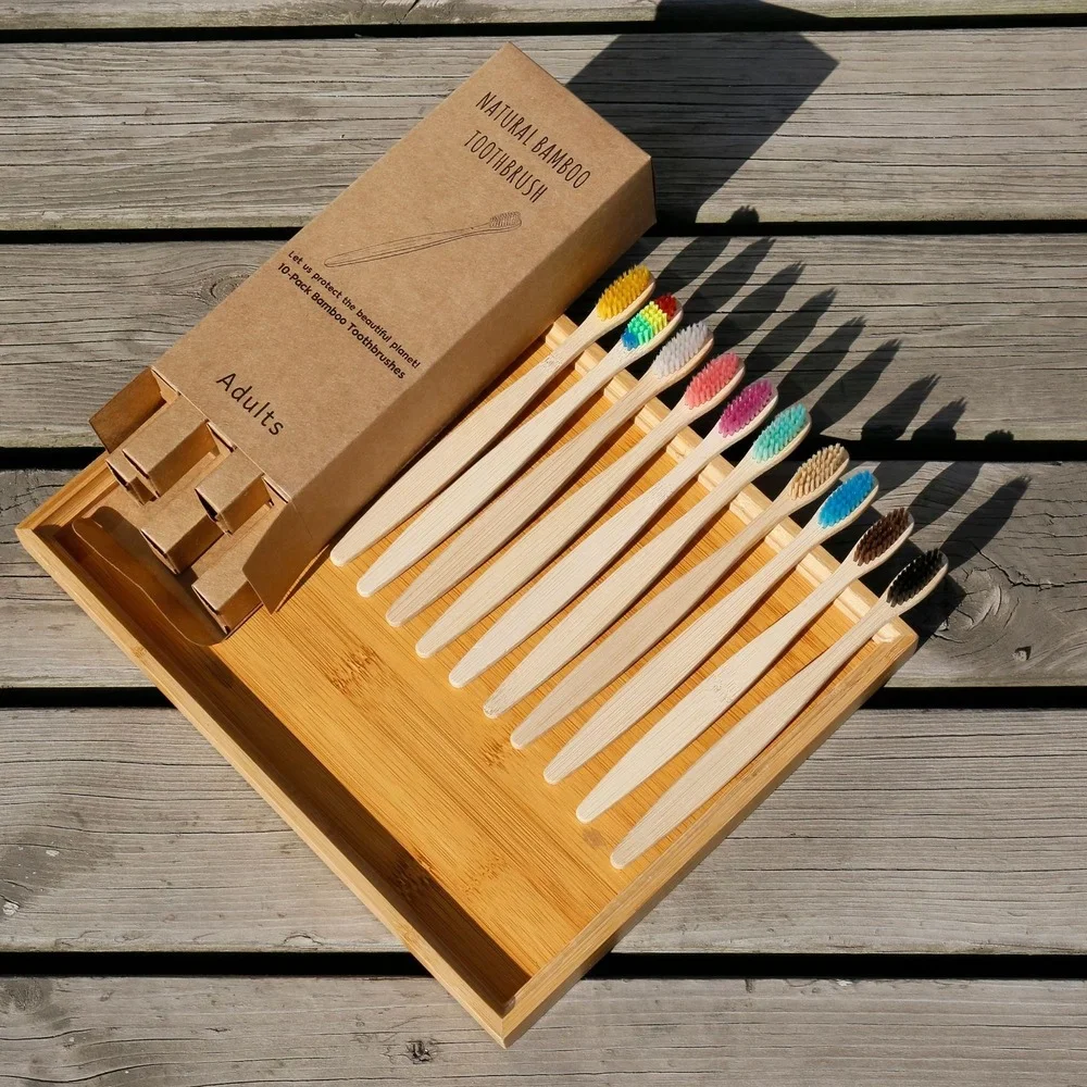 Набор из 10 разноцветных зубны – обзор и цена Bamboo Toothbrush