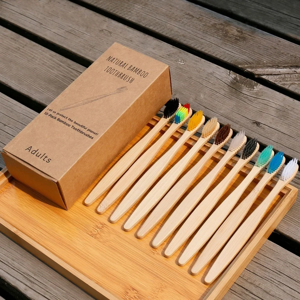 10 шт., красочная зубная щетка – обзор и цена Bamboo Toothbrush