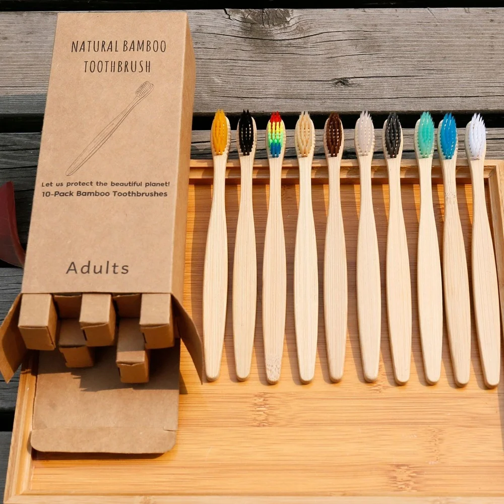 10 шт., красочная зубная щетка – обзор и цена Bamboo Toothbrush