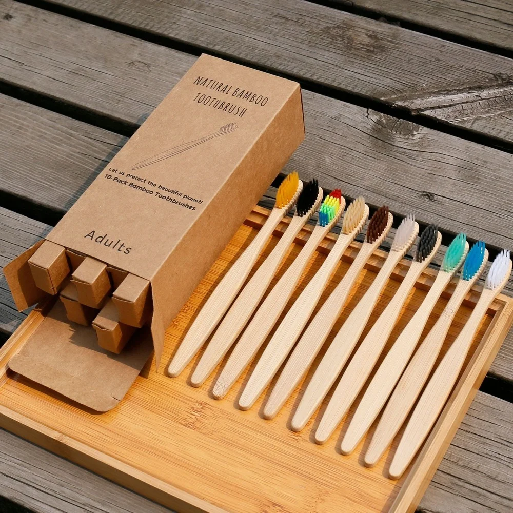 10 шт., красочная зубная щетка – обзор и цена Bamboo Toothbrush