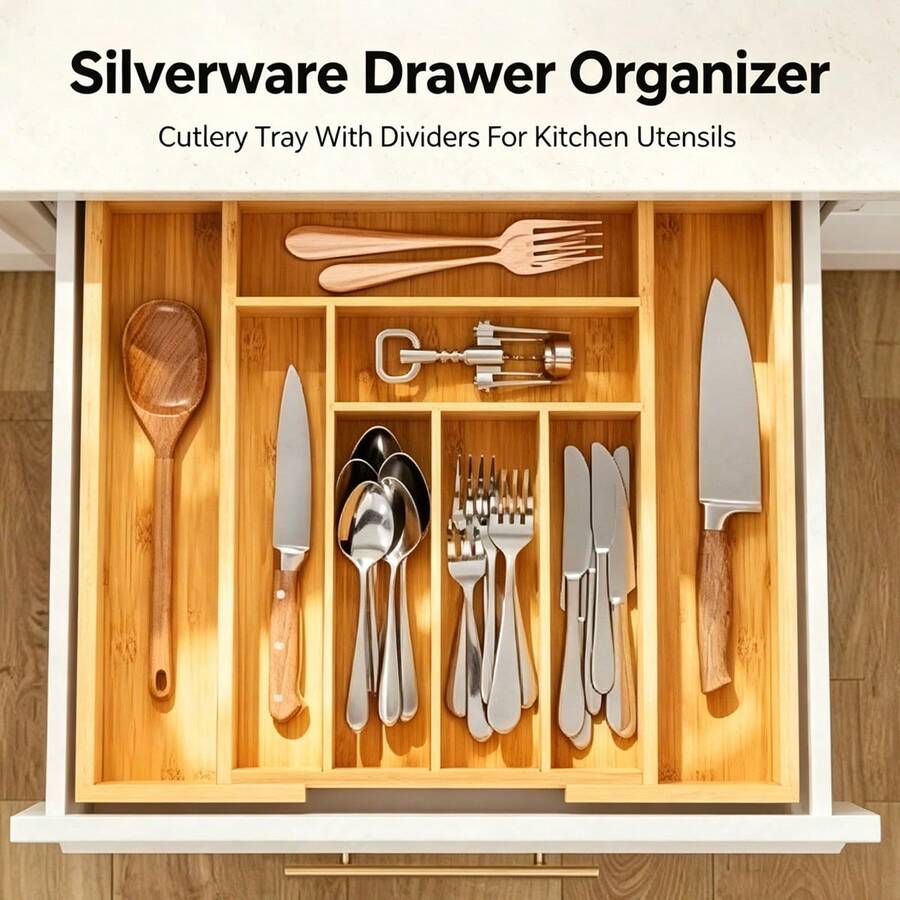 Органайзер для ящиков из бамбу – обзор и цена Bamboo Cutlery